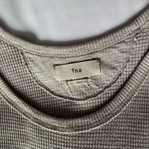 TNA grey waffle top